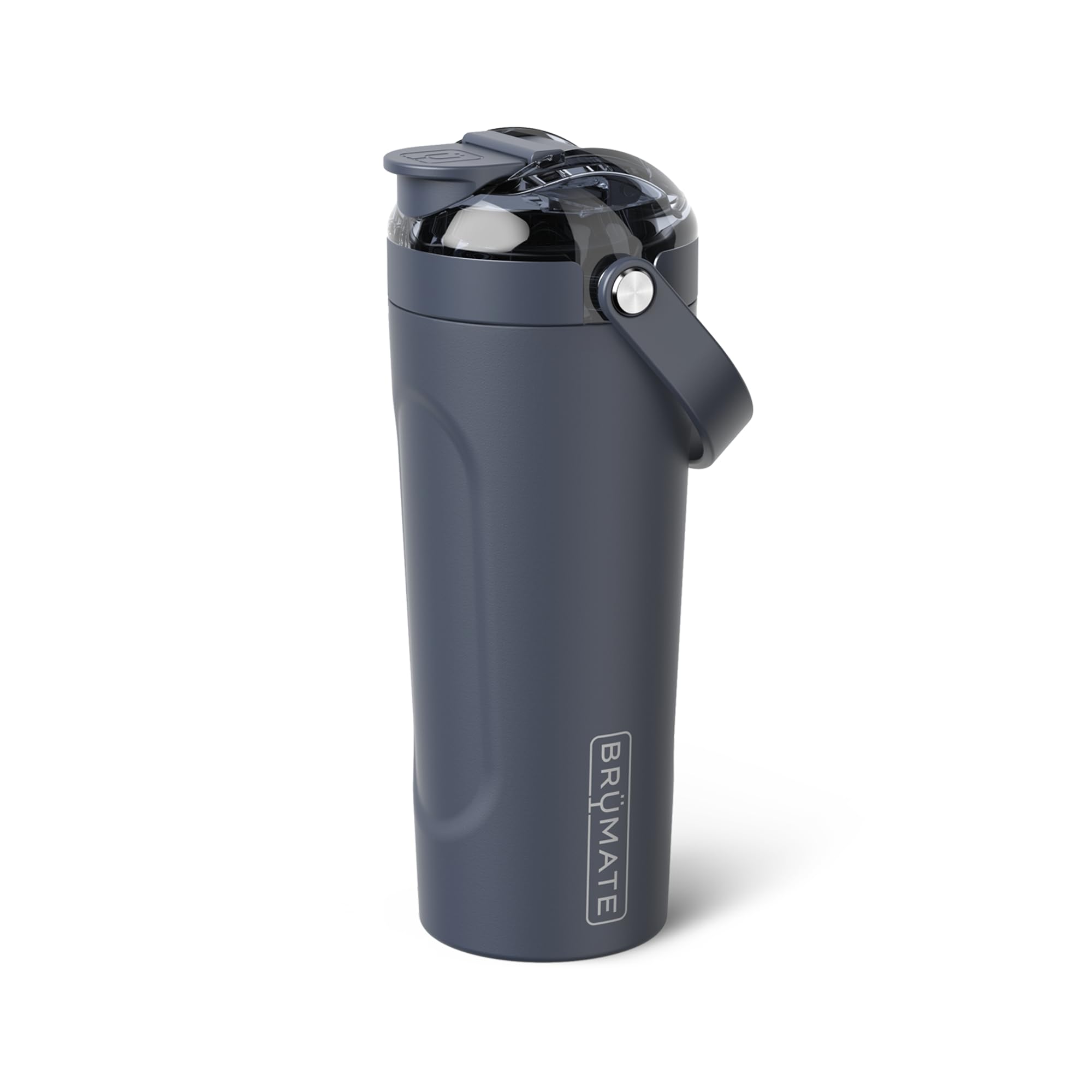 BrüMate MultiShaker with MagFlip lid in Nightfall Blue for leakproof performance.