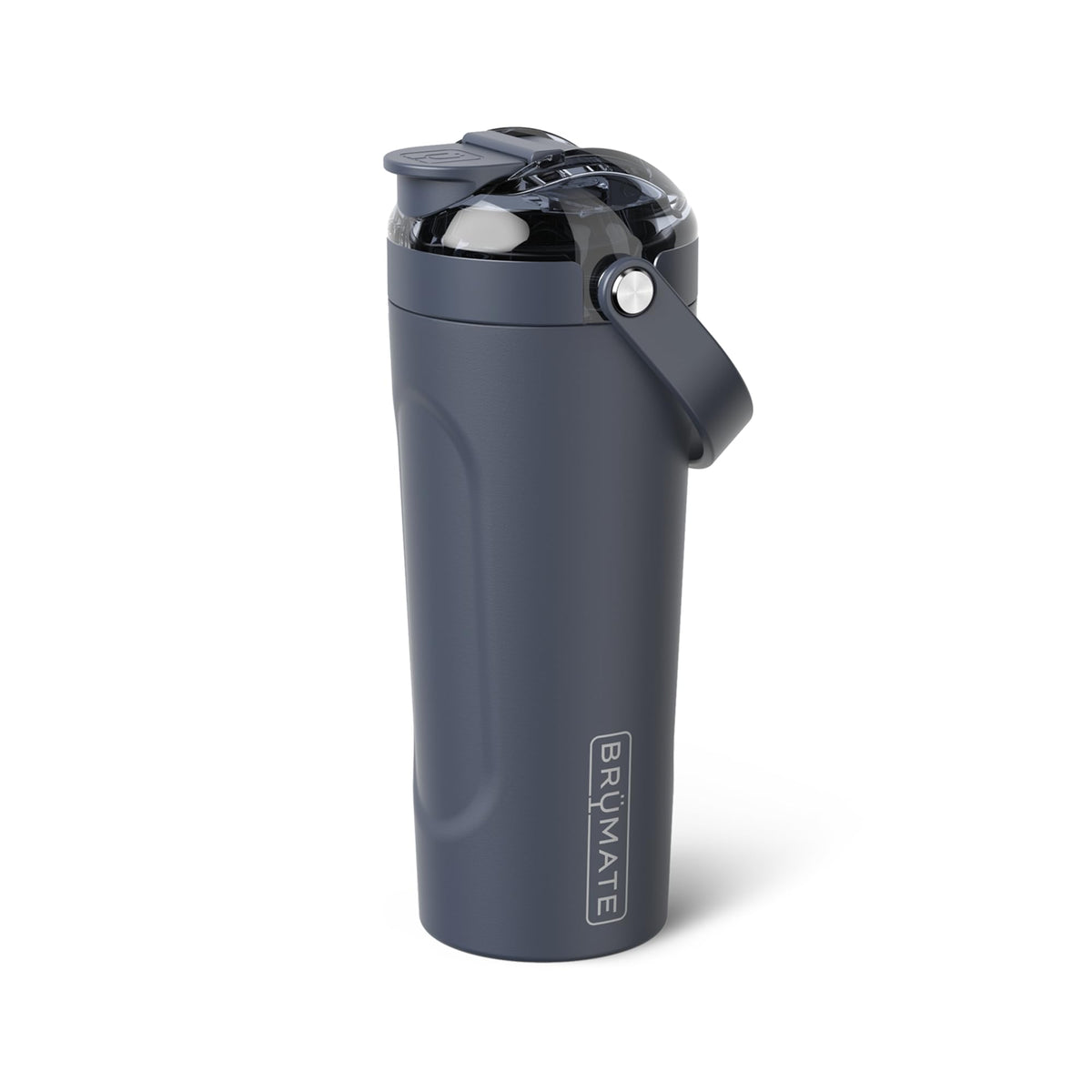 BrüMate MultiShaker with MagFlip lid in Nightfall Blue for leakproof performance.