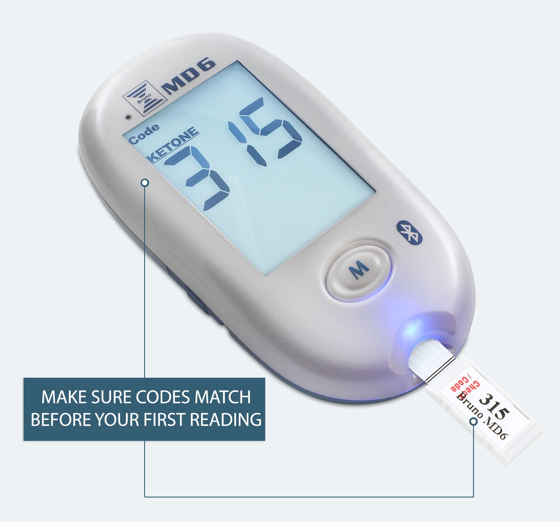 BRUNO MD6 smartphone Bluetooth lets you log results wirelessly.