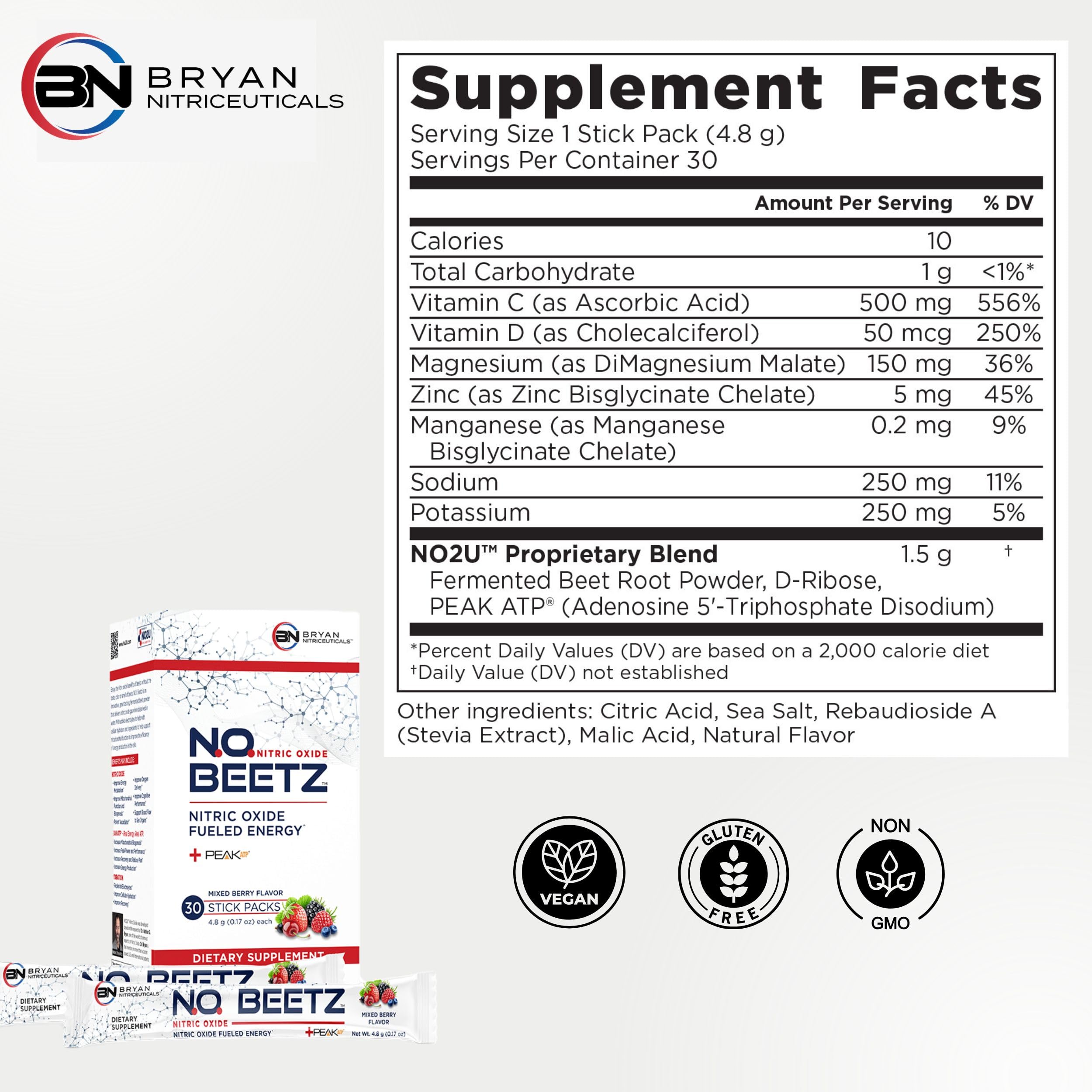 Bryan Nitriceuticals N.O. Beetz dissolving in water to boost nitric oxide naturally.