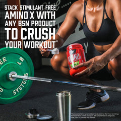 BSN AMINO X nutrition panel highlighting BCAAs and essential amino acids