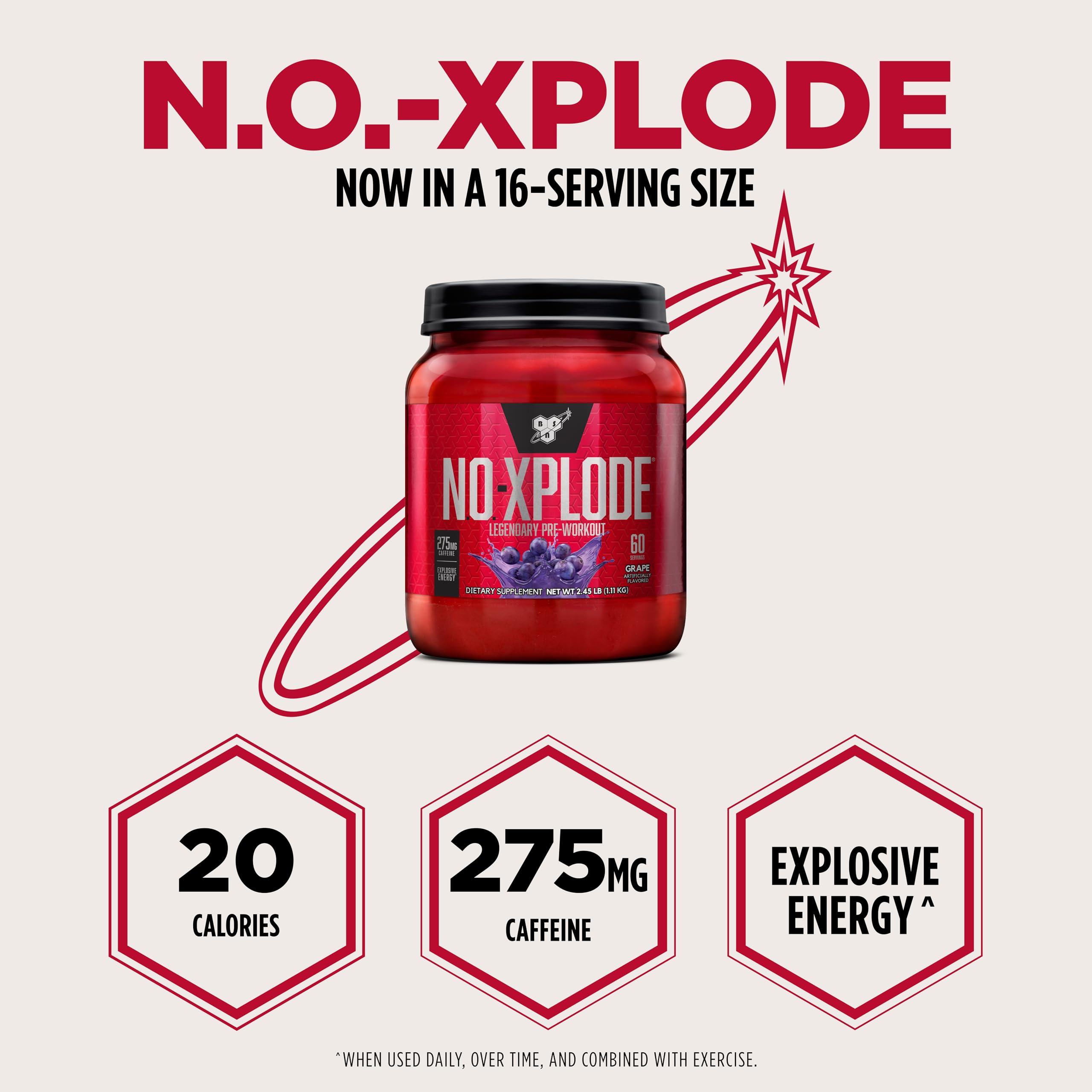 BSN N.O.-XPLODE powder in bowl reveals texture and mixability