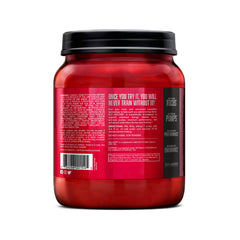 bsn n.o.-xplode powder pours from tub for pre-workout ritual