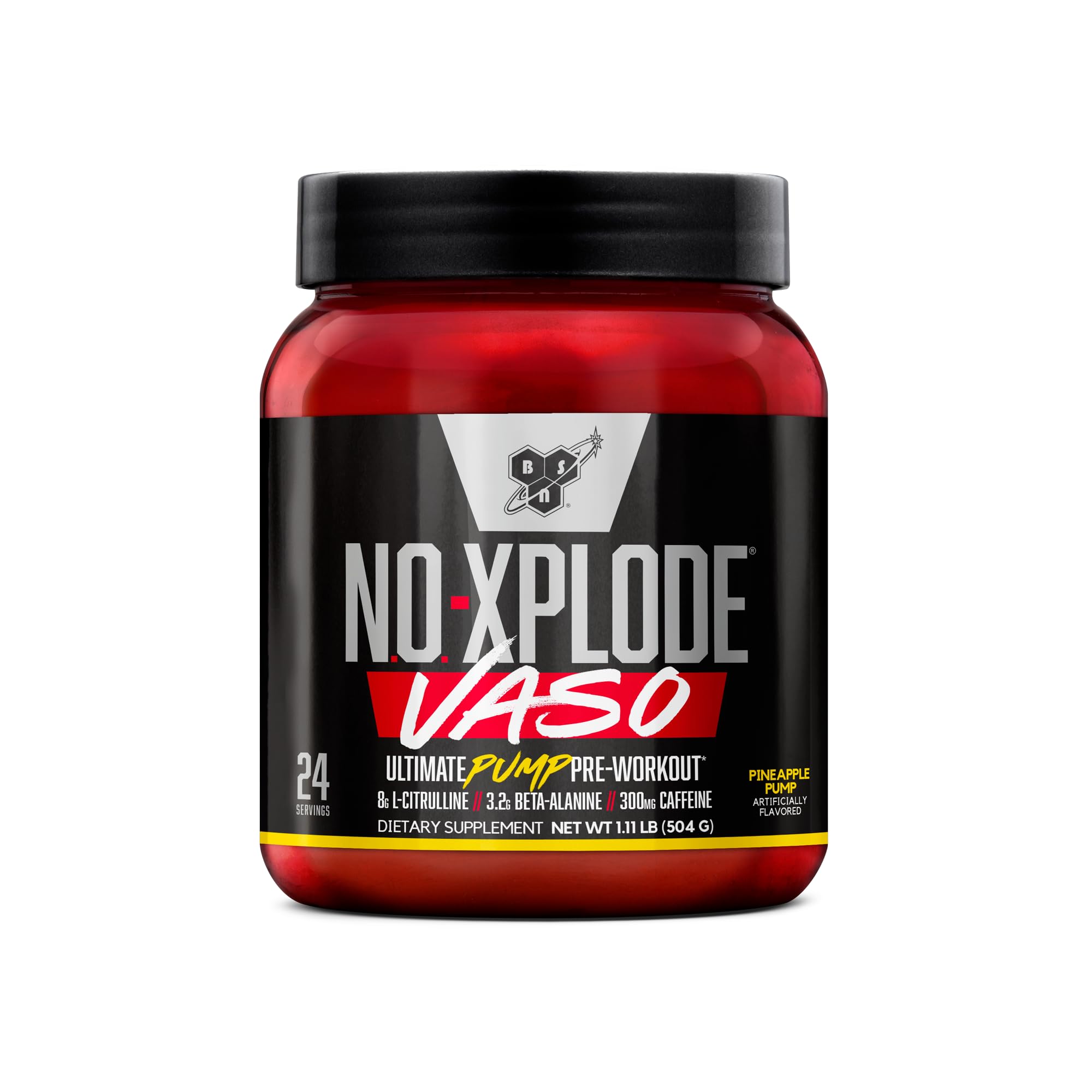 BSN N.O.-XPLODE VASO pineapple pump image showing flavor and workout boost