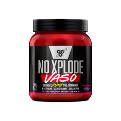 BSN N.O.-XPLODE Vaso Watermelon Smash tub showing explosive pumps and energy