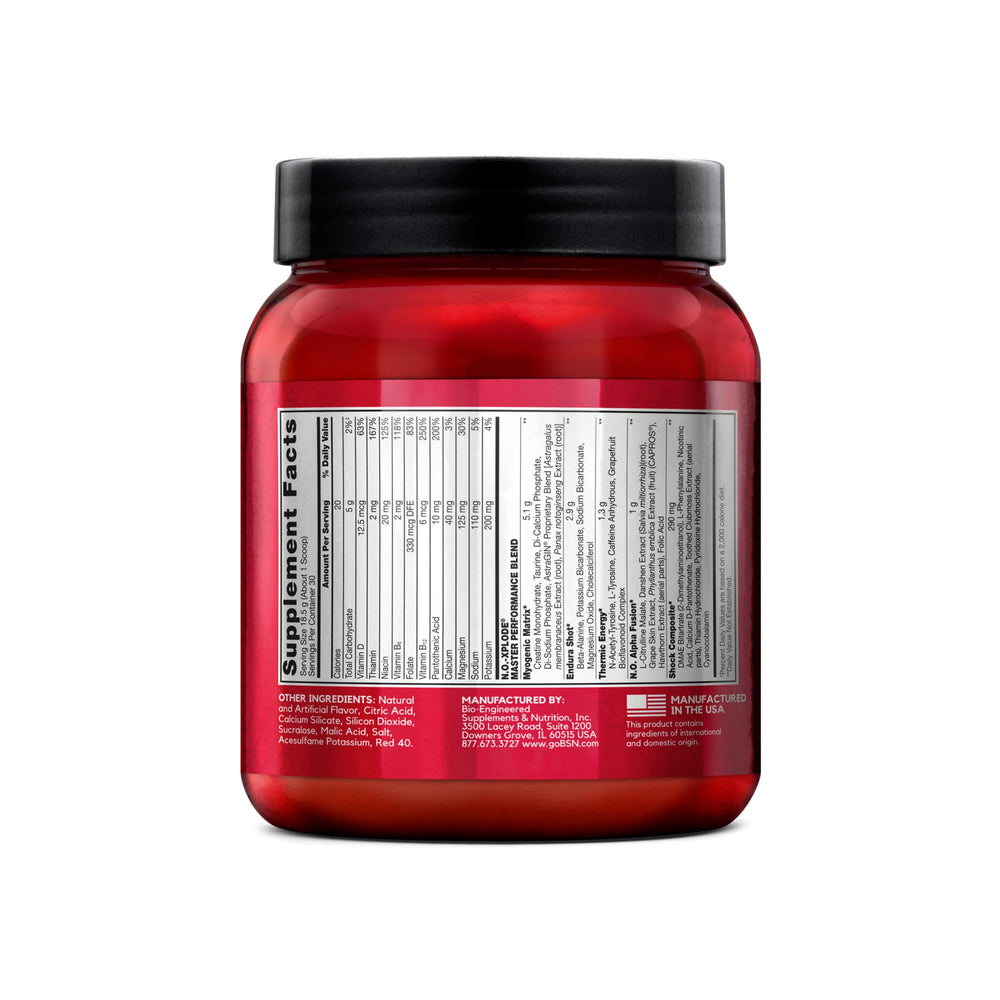 BSN N.O.-XPLODE watermelon tub delivering refreshing flavor and workout energy.