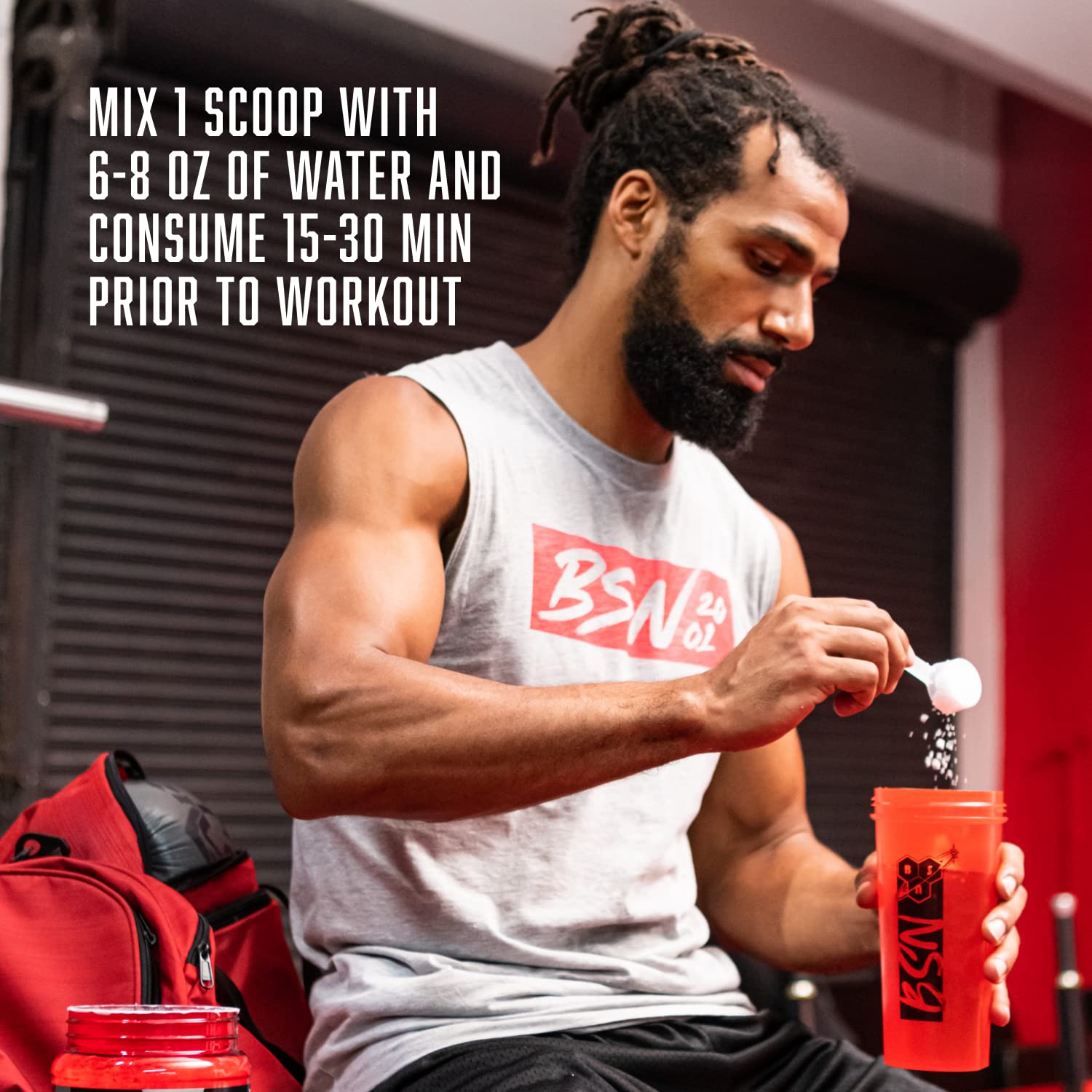 BSN N.O.-XPLODE VASO grape fury flavor shot in serving scoop