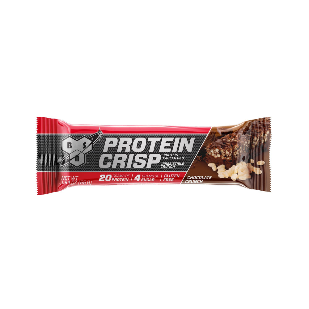 BSN Protein Crisp Bar in gym bag for on-the-go fueling