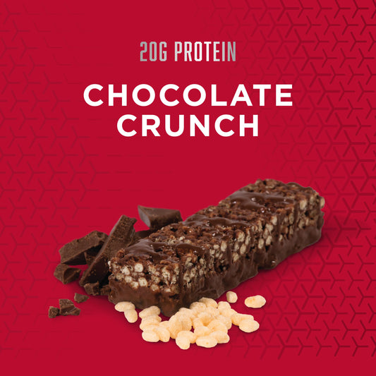 BSN Protein Crisp Bar chocolate crunch unwrapped showing crispy texture