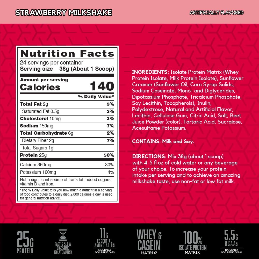 BSN SYNTHA-6 ISOLATE bottle close-up highlighting 25g protein per serving.