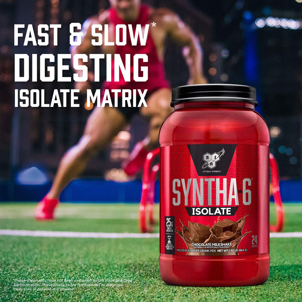 BSN SYNTHA-6 ISOLATE serving schedule ideal for morning or post-workout use.