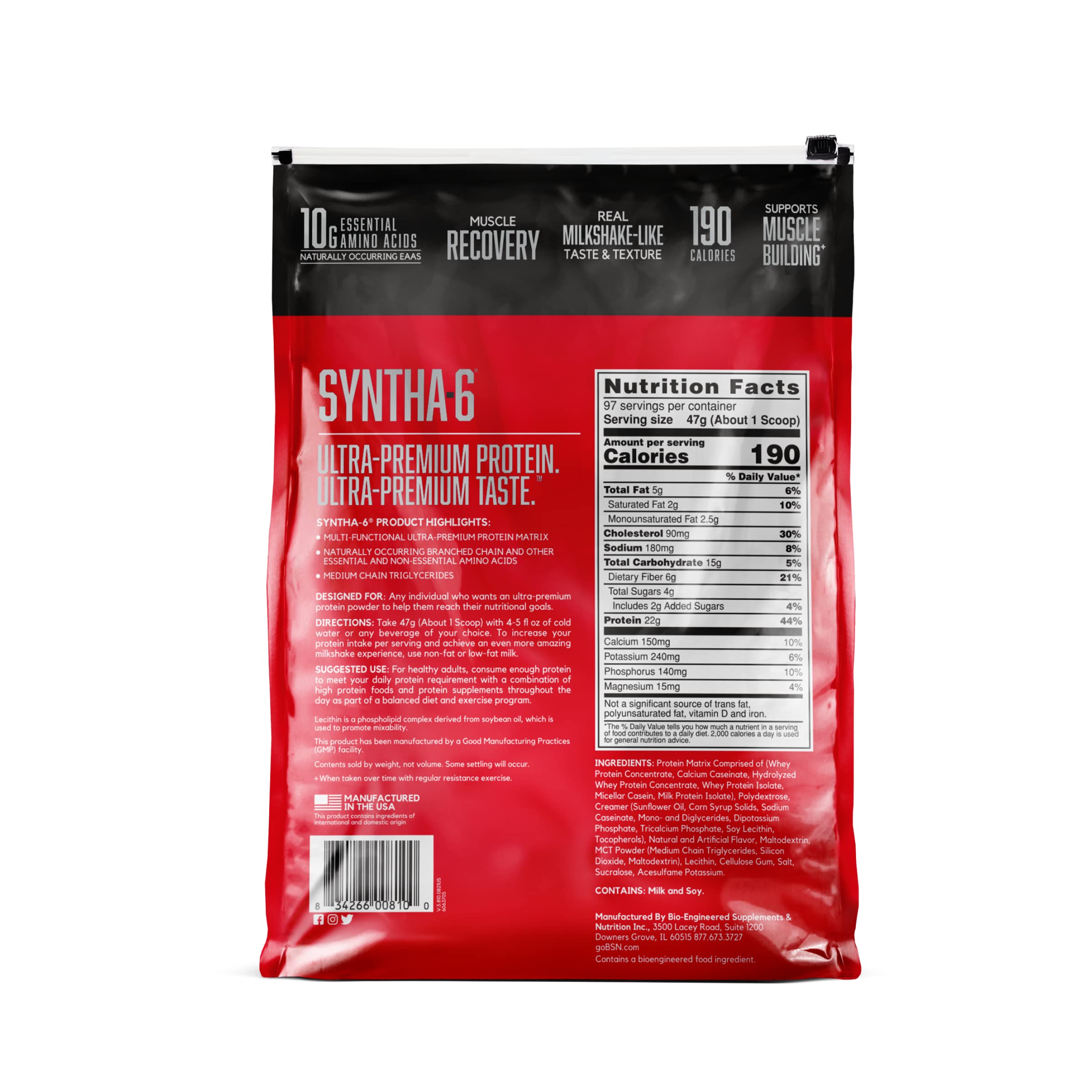 BSN SYNTHA-6 vanilla swirl closeup hints premium taste technology.