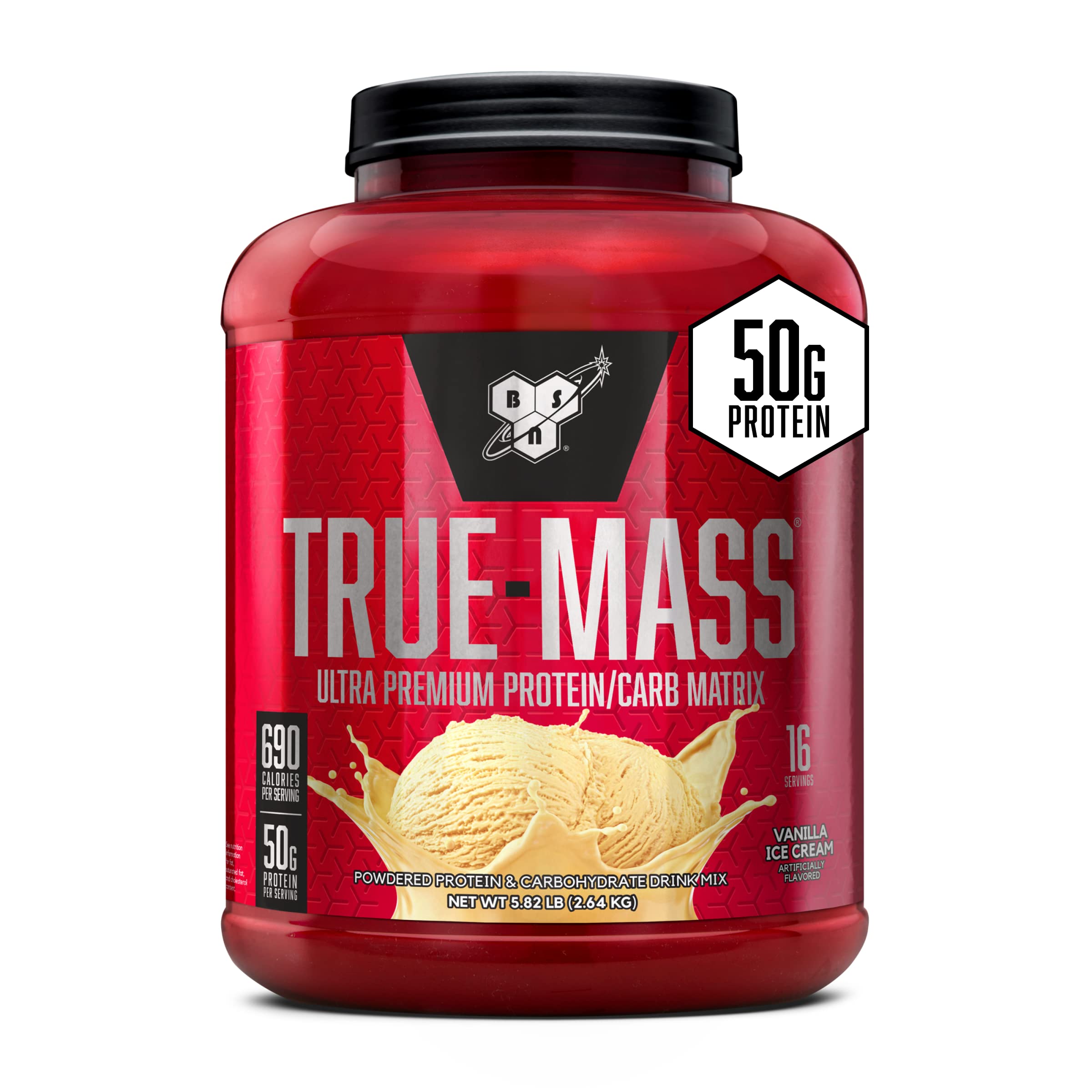 BSN TRUE-MASS bottle close-up for mass-building potential