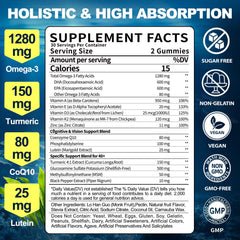 BSSTABBON Omega-3 gummies bottle back label showing D3, K2, zinc for nutrient synergy