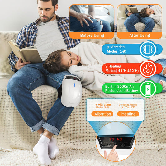 Bsteciar knee massager LED display for quick temperature and mode changes