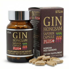 BTGIN Gin Hongsam Capsule bottle close-up showing convenient daily capsules