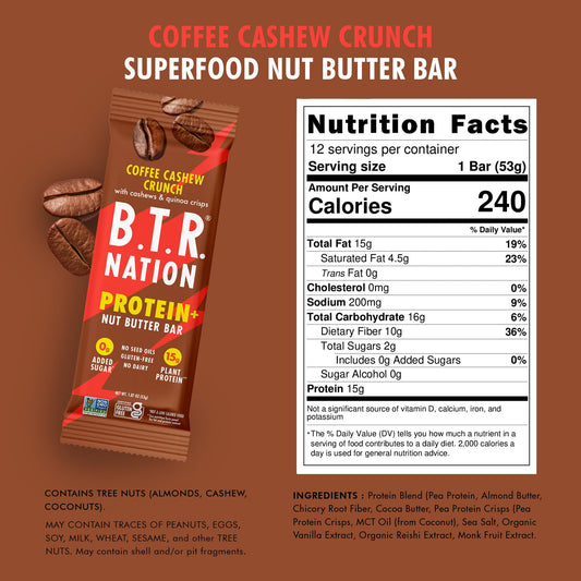 B.T.R. Nation packaging shows vegan keto bar with clean label