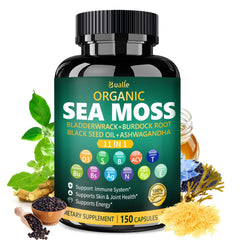 Bualle Irish Sea Moss capsules bottle for convenient daily wellness support.