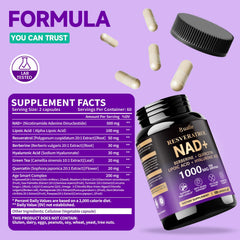 Bualle NAD supplement bottle closeup highlights key ingredients for potential wellness support