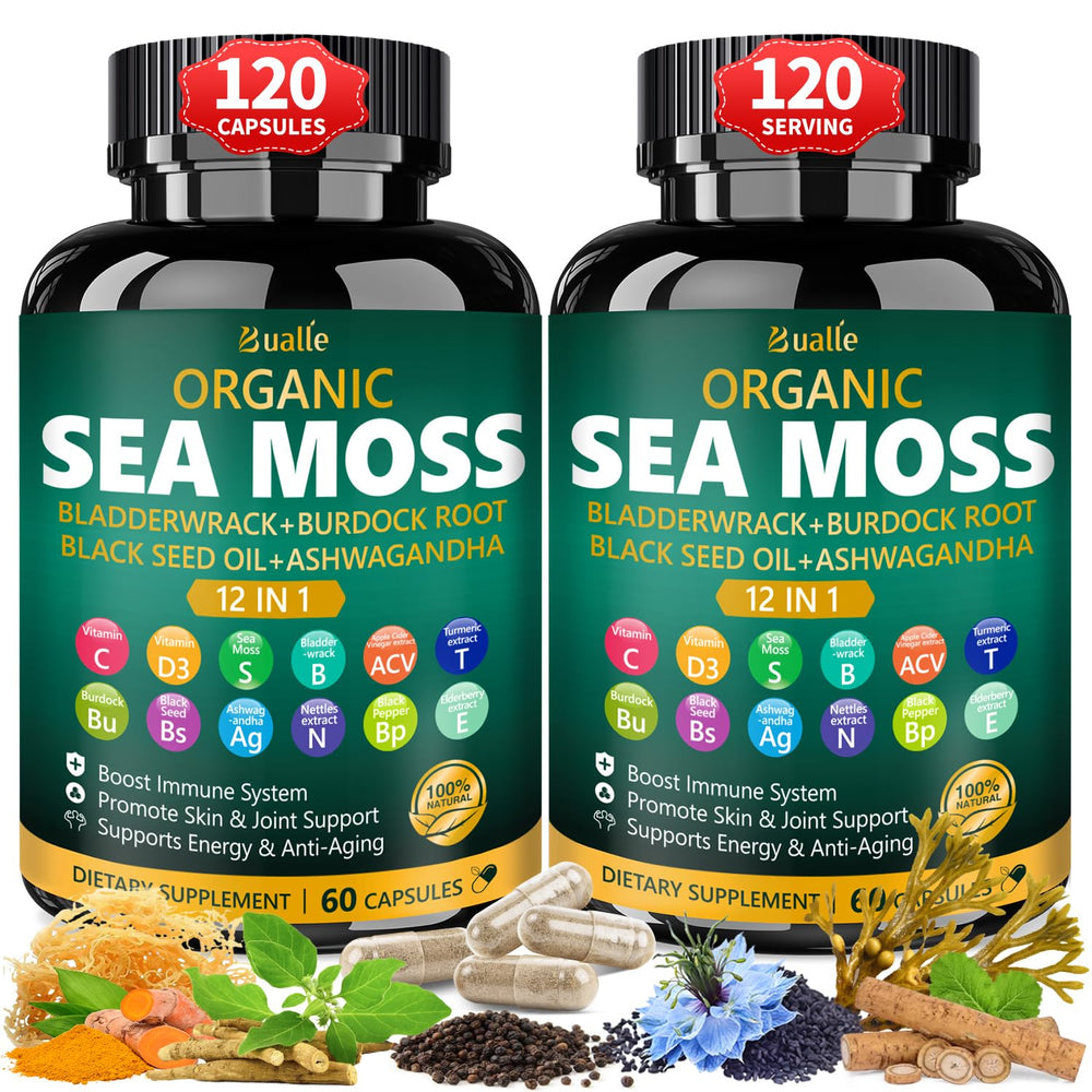 Bualle Sea Moss Capsules bottle ready for daily immune support.