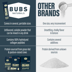 BUBS Naturals pasture-raised grass-fed source highlighted on packaging.
