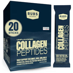 BUBS Naturals unflavored collagen powder tub for easy daily mixing and skin support.