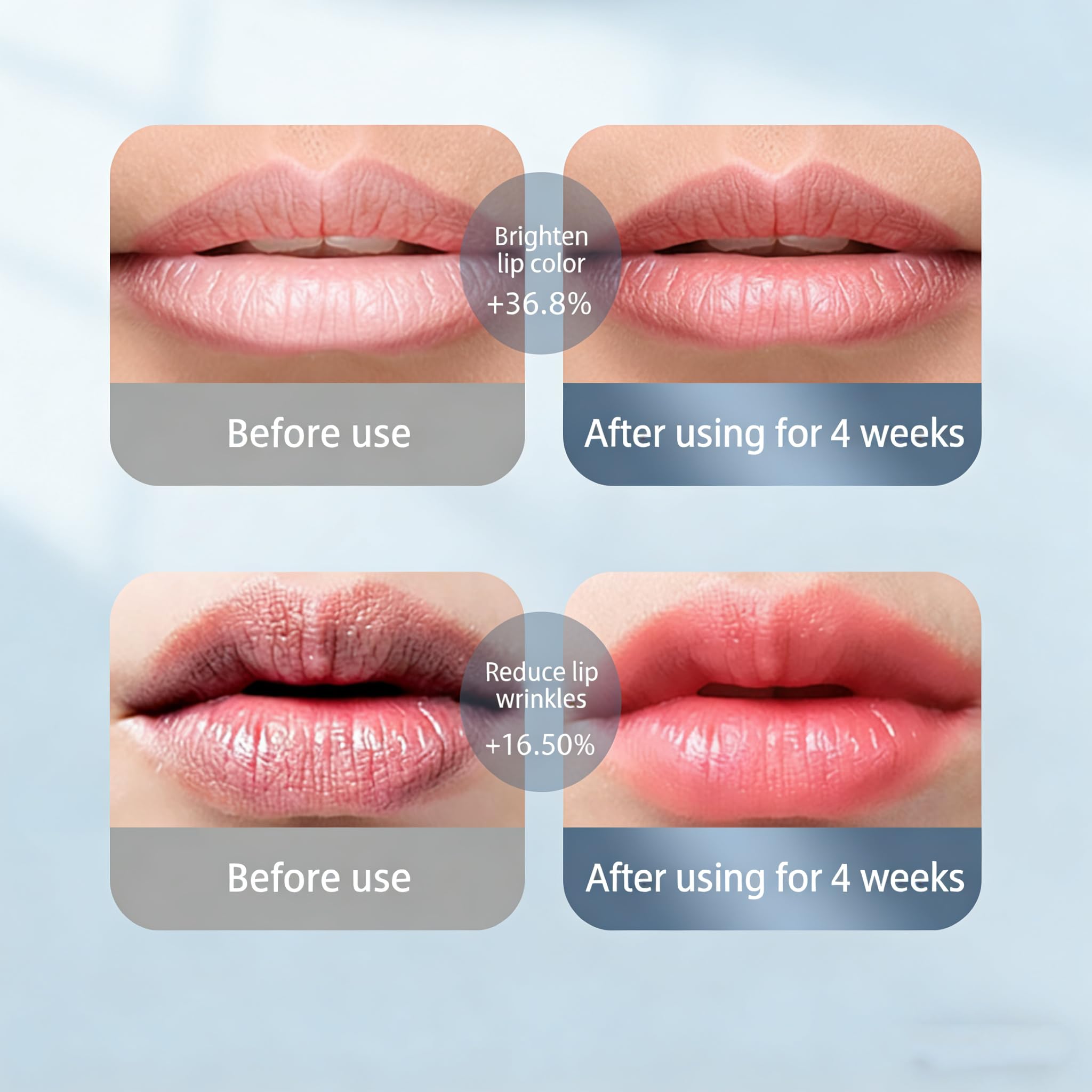 Bubwepo LED therapy close-up showing gentle wavelengths on lips
