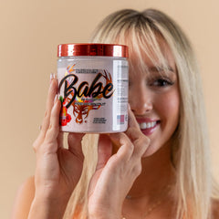 Bucked Up Babe branding packaging ready for display.