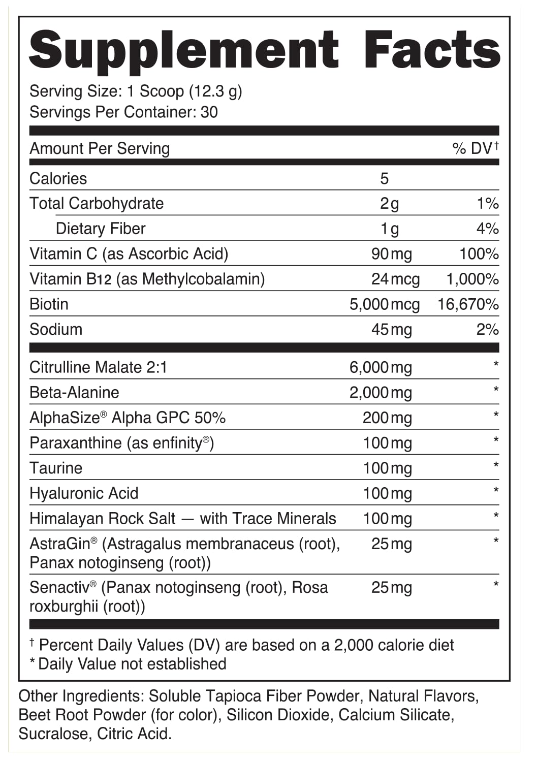 Bucked Up Babe powder scoop close-up highlighting premium pre-workout.