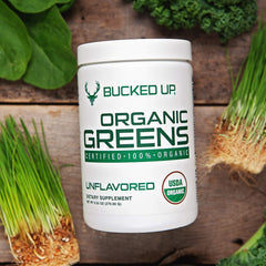 Bucked Up Certifications image showcasing USDA Organic and GMP compliance.
