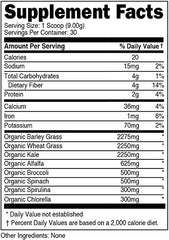 Bucked Up Greens Unflavored scoop highlighting easy dosing for daily greens at home.