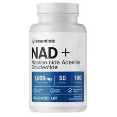 Bucked Up NAD+ 1000mg bottle shown for daily wellness support