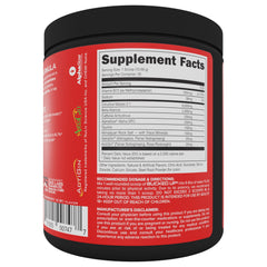 Bucked Up Pre Workout label shows transparent ingredients and caffeine content