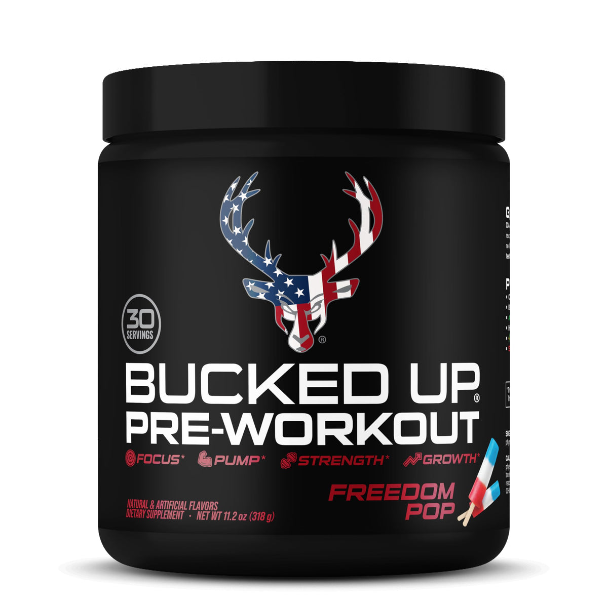 Bucked Up pre workout label highlights 6g L-Citrulline for blood flow