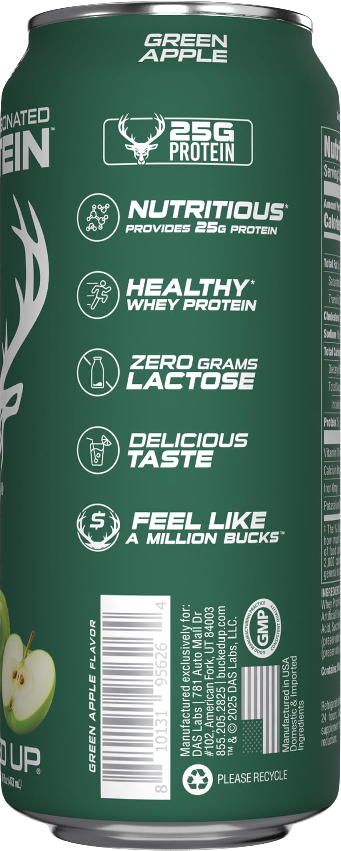 Bucked Up protein soda pour close-up, clear texture with no dairy solids