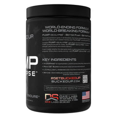 Bucked Up Pump-ocalypse Raspberry Lemonade tub ready for gym-side mixing