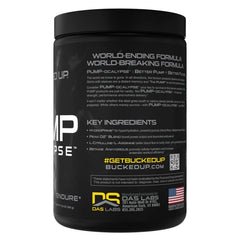 Bucked Up Pump-ocalypse Tropical powder scoop showcases measurement for pre-workout dosing