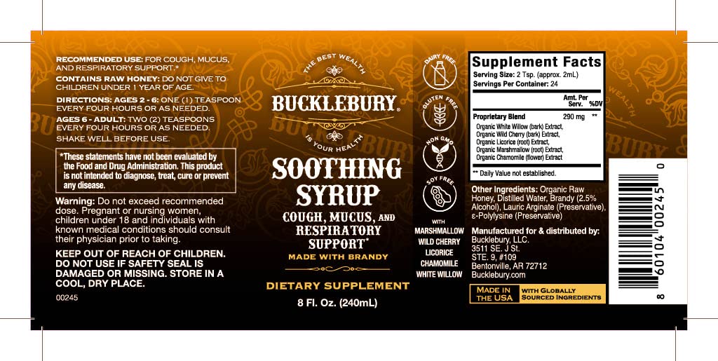 BUCKLEBURY Cough Syrup on a shelf suggesting everyday relief potential