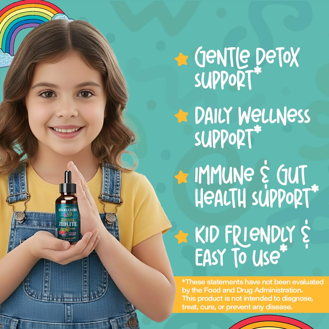 BUCKLEBURY Kids probiotics drops bottle showing probiotic strains for kids