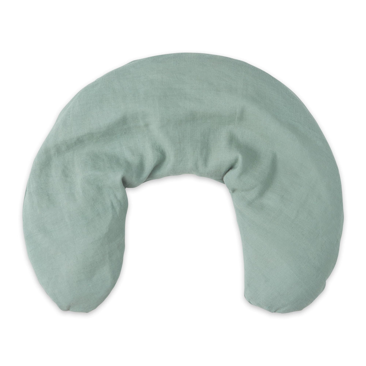 Bucky linen neck pillow sage cover showing soft, breathable surface for heat or cool therapy.