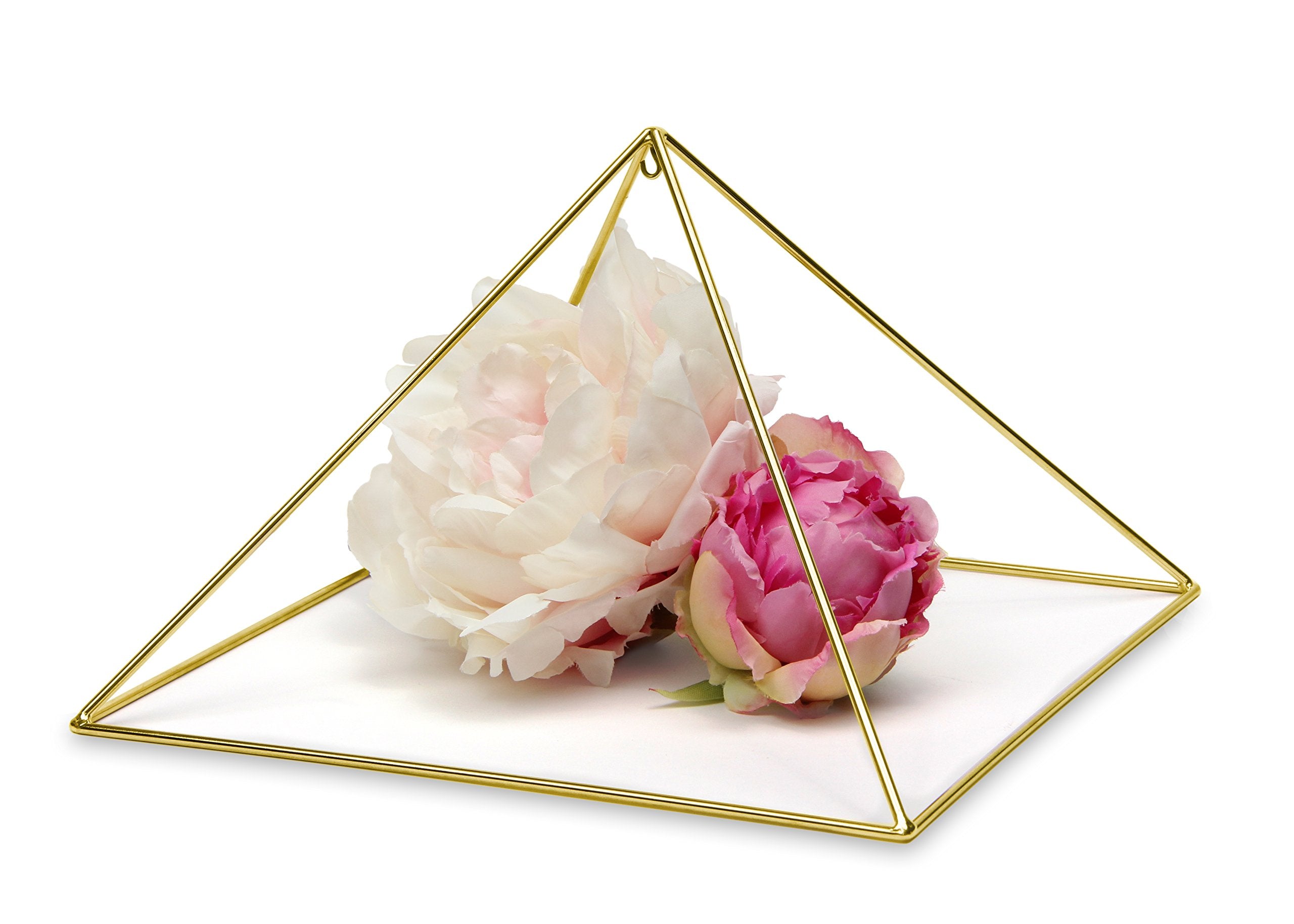 Buddha Maitreya 24k gold-plated copper pyramid assembly supports focused meditation and healing energy.