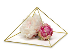 Buddha Maitreya 24k gold-plated copper pyramid assembly supports focused meditation and healing energy.