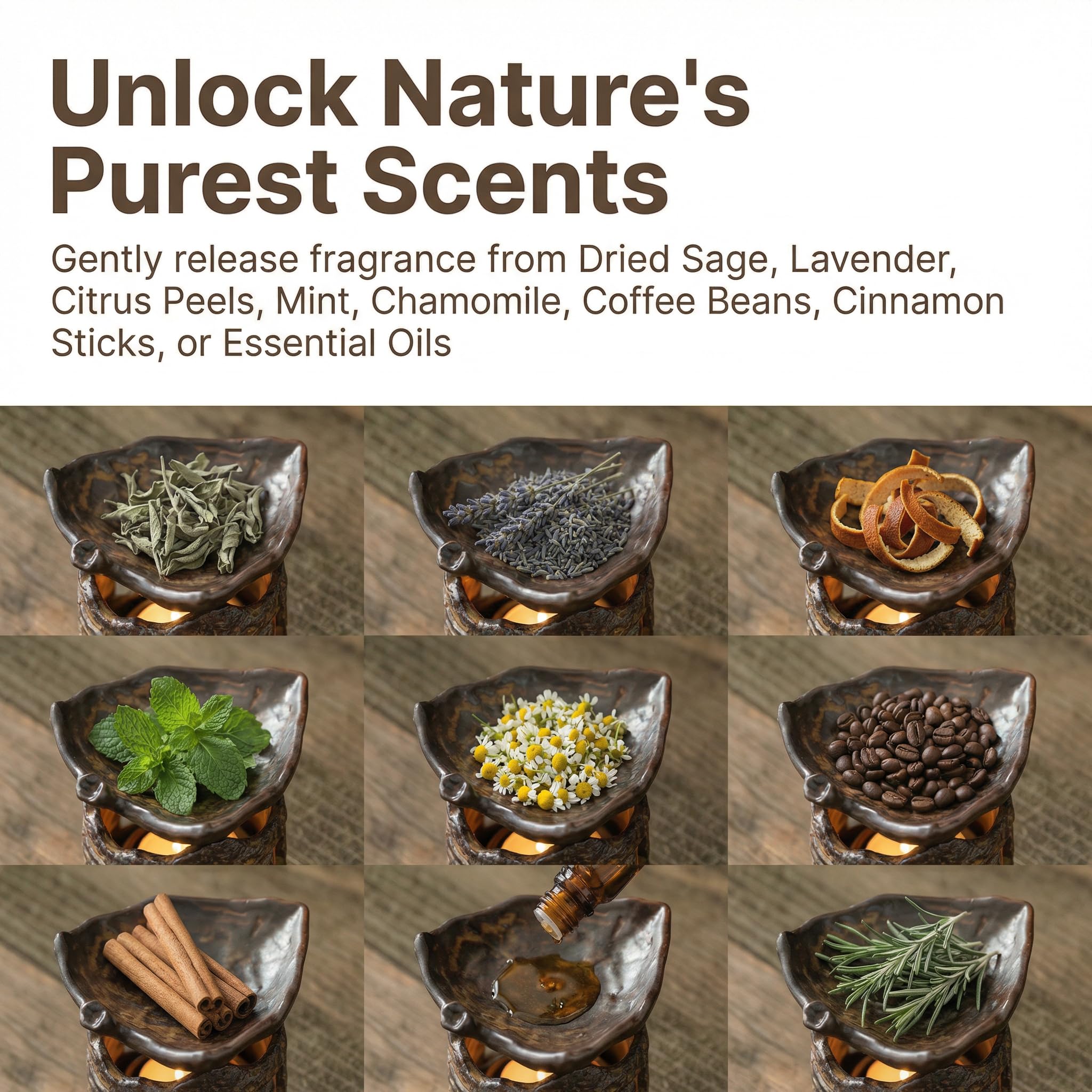 Budifyx Woodland Zen Burner scent diffuser for wax melts and oils.