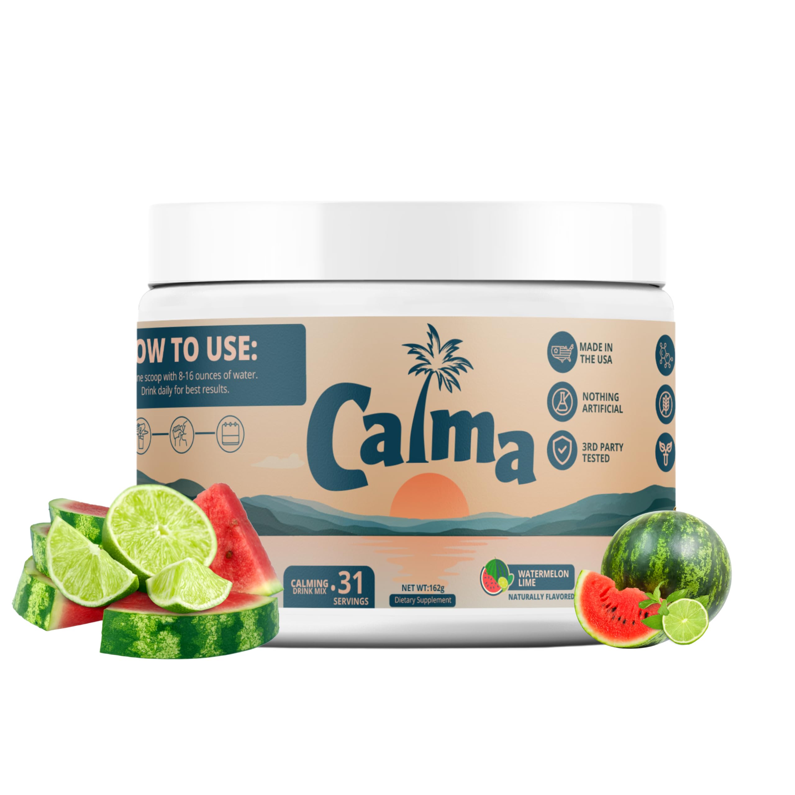 Lifestyle image of someone sipping Calma for mindful, quiet evenings.