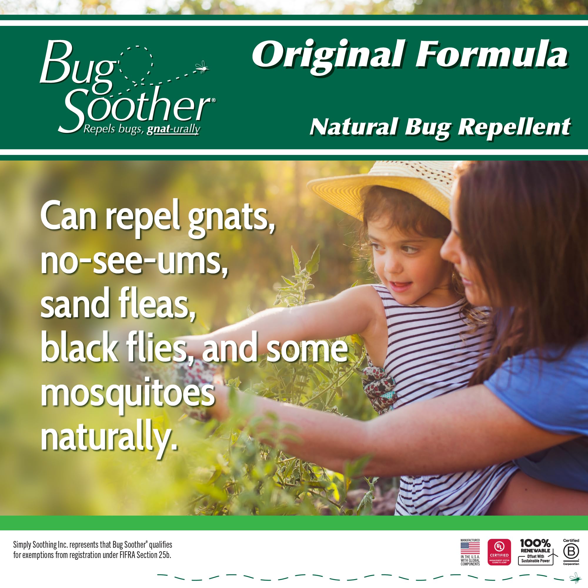 Bug Soother outdoor-use scene shows versatile protection during hiking, fishing, and sunny days.