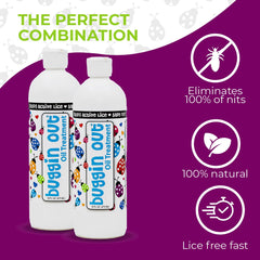 Two-pack Buggin Out dimethicone oil for family lice care at home