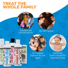 Buggin Out Mega Care clarifying shampoo, cleanses hair while removing buildup.