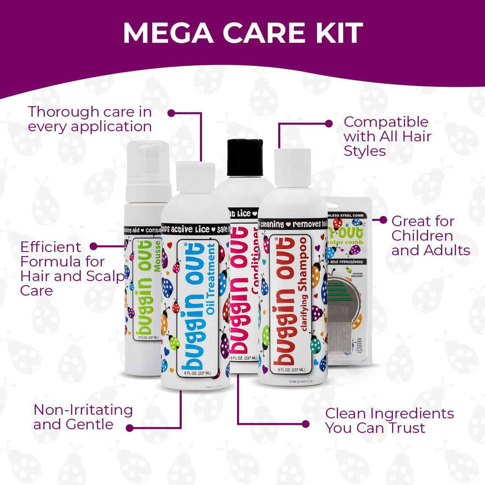 Buggin Out Mega Care conditioner, nourishes hair for smoother manageability.