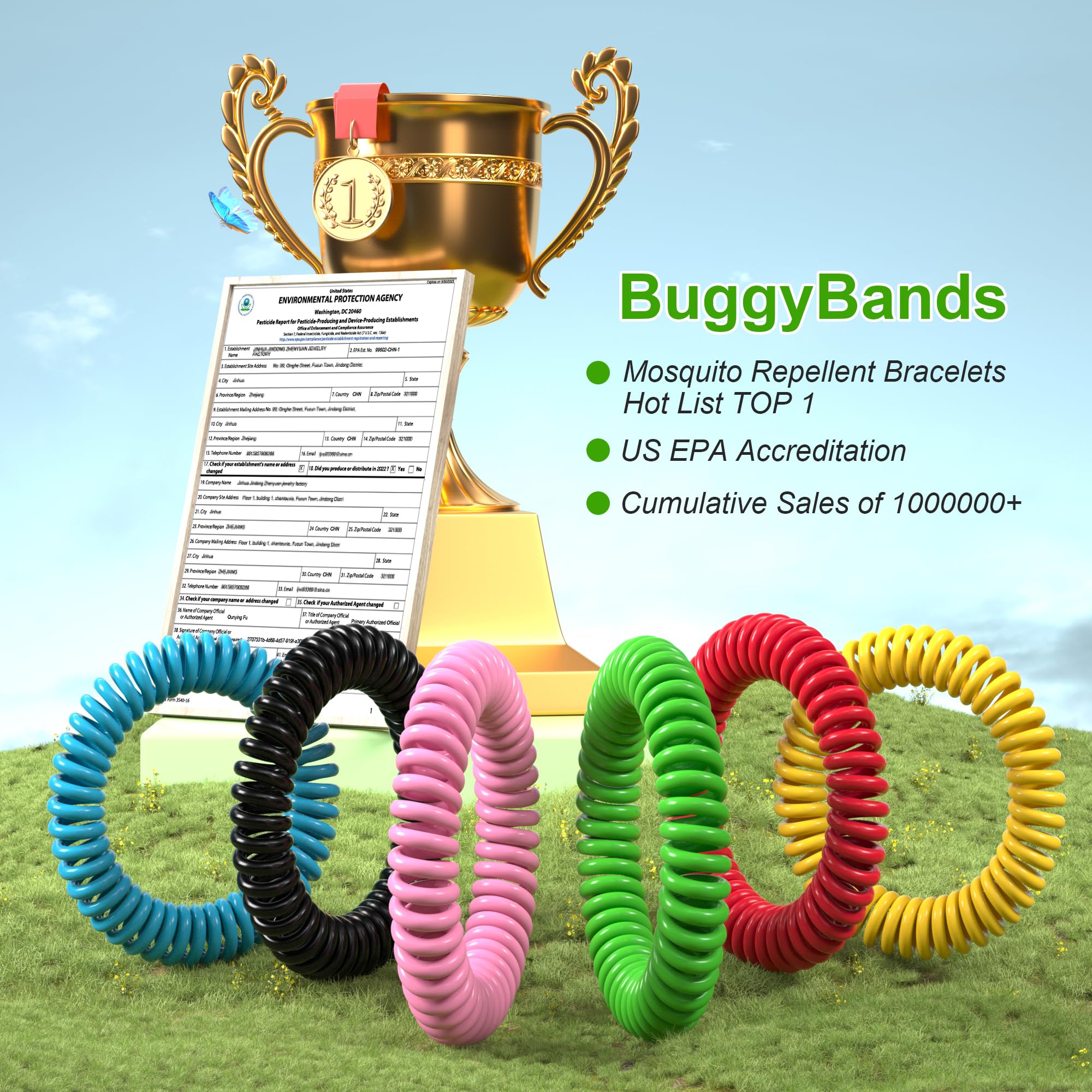 BuggyBands individually wrapped packaging keeps freshness between uses