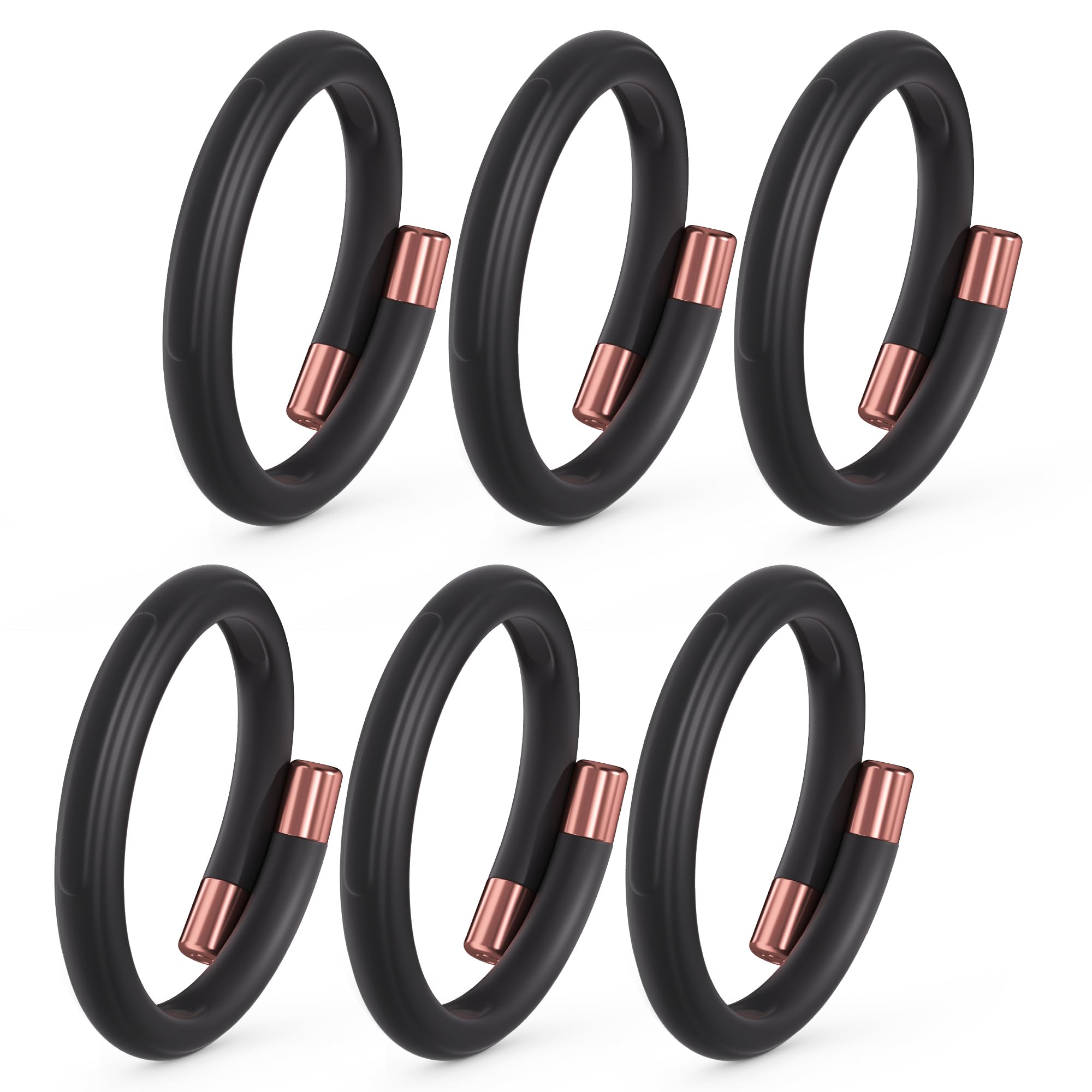 BuggyBands six-pack mosquito bracelets for outdoor use with plant-based protection.